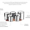 CONJ. DE POTES PORTA MANTIMENTOS COM TAMPA BRINOX SUPREMA 5 PEÇAS - Image 6